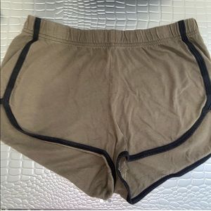 army green flowy shorts